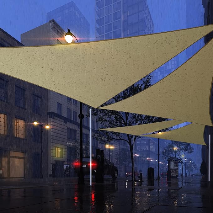 Royal Shade 10' x 16' x 18.9' Beige Triangle Waterproof Sun Shade Sail Order to - Image 7