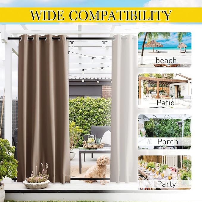 NICETOWN 2 Panels Outdoor Curtains - Image 7