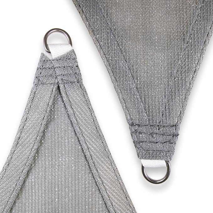 Amgo Custom Size 5' x 5' x 5' Gray Triangle Sun Shade Sail UPF50+ AGTAPT10 - Image 8