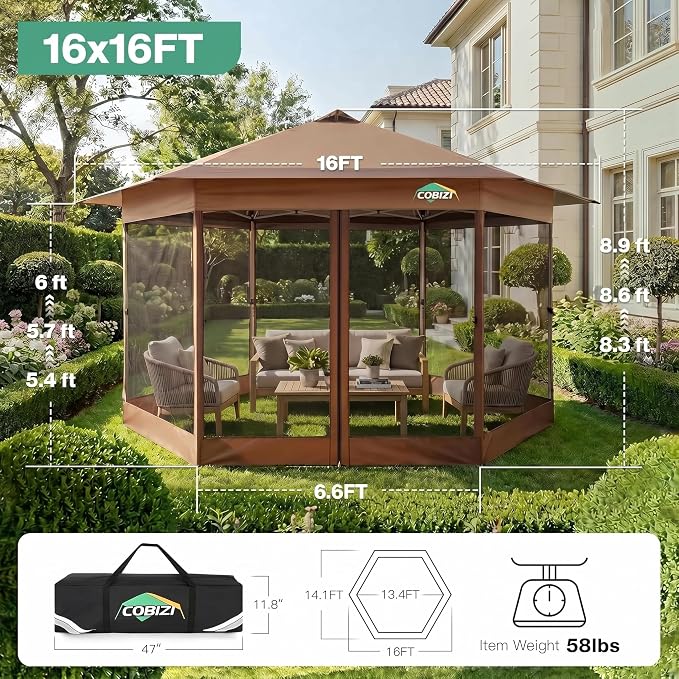 COBIZI 16x16 Pop Up Gazebo on Clearance - Image 4