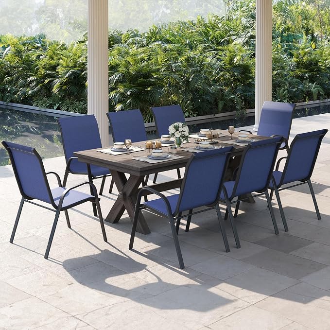 Patio Dining Chairs Set of 4, Outdoor Stackable Chairs, Pool Deck - Image 8