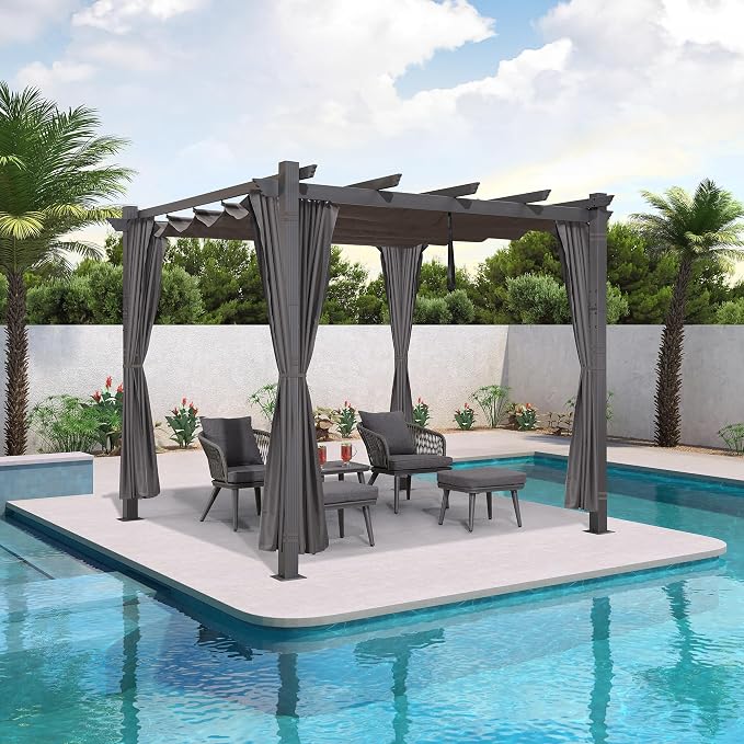 PURPLE LEAF Outdoor Aluminum Pergola 10'x10' by PURPLELEAF