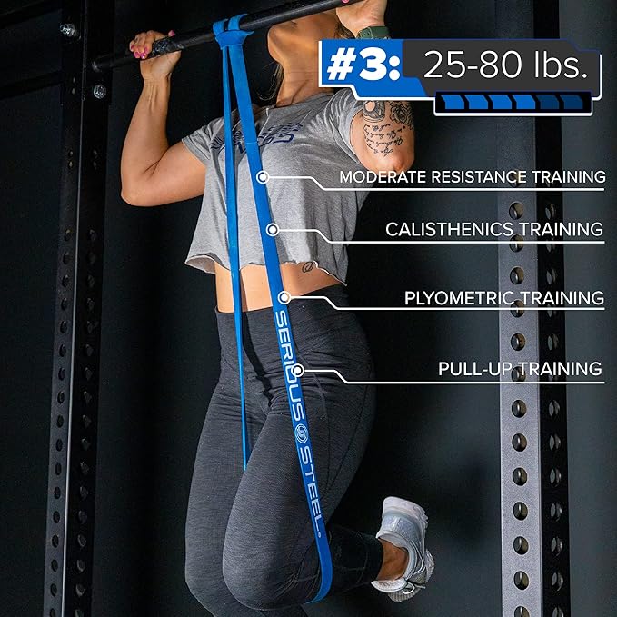 SERIOUS STEEL FITNESS Assisted 41" Pull-Up Band, Resistance & Stretch, Powerlifting & Pull-up Assist Loop (Single Band)