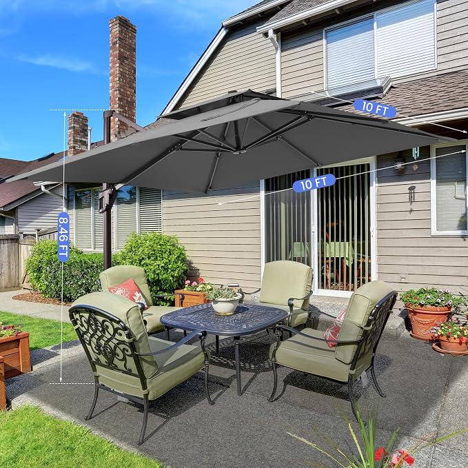 10x10 FT Outdoor Cantilever Patio Umbrella - Image 6