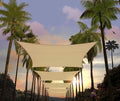 Amgo Custom Size 16' x 21' Beige Rectangle Square Sun Shade Sail UPF50+ by Amgo