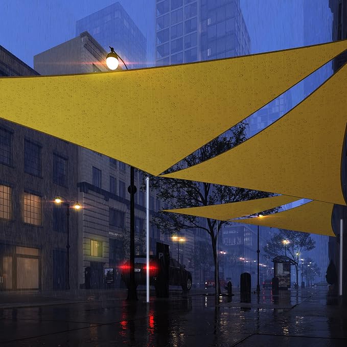 Royal Shade 11' x 15' x 18.6' Yellow Triangle Waterproof Sun Shade Sail Order - Image 7