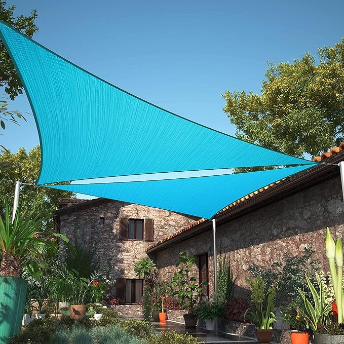 16' x 21' x 26.4' Turquoise Sun Shade Sail UPF50 Right Triangle SMTAPT12 Canopy by ShadeMart