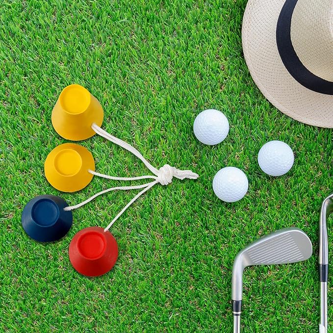 Gejoy 24 Pieces Rubber Winter Golf Tees Golf Rubber Tees Practice Tee Holder with 4 Different Height for Practice, 38,22,16.5,12 mm