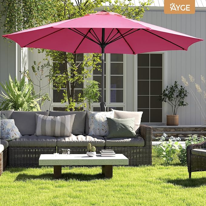 Ayge Patio Umbrella 9FT Outdoor Umbrella Patio Table - Image 8