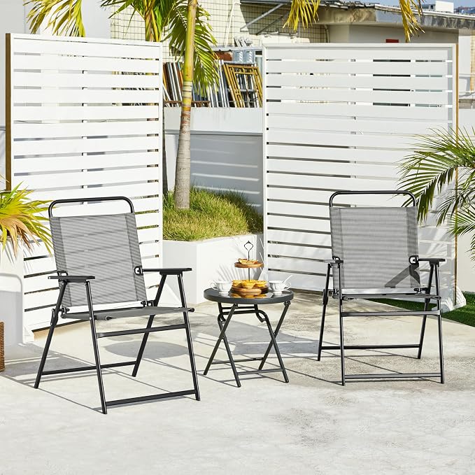 Yaheetech Outdoor Patio Chairs Set of 4, Folding Camping Chairs, no assembly - Image 9