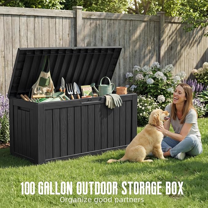 DRATO 100 Gallon Waterproof Deck Box Outdoor Storage Box - Image 2