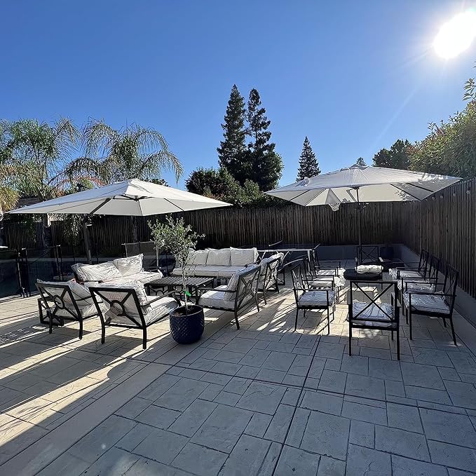 PURPLE LEAF Patio Umbrella 9' x 11.5' All-Day Shade Control White | More Space - Image 2