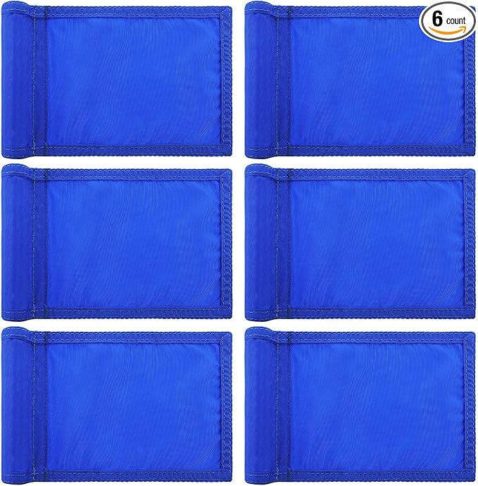 Oudain 6 Pcs Golf Target Flag with Tube Inserted Waterproof Putting Golf Flags 420D Nylon Mini Pin for Yard Indoor Outdoor Backyard Garden Portable, 8 x 6 Inch