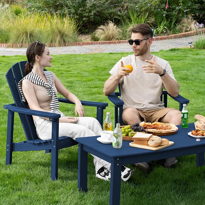 Stackable Adirondack Chairs Set of 4, Compact HDPE, All-Weather - Image 2
