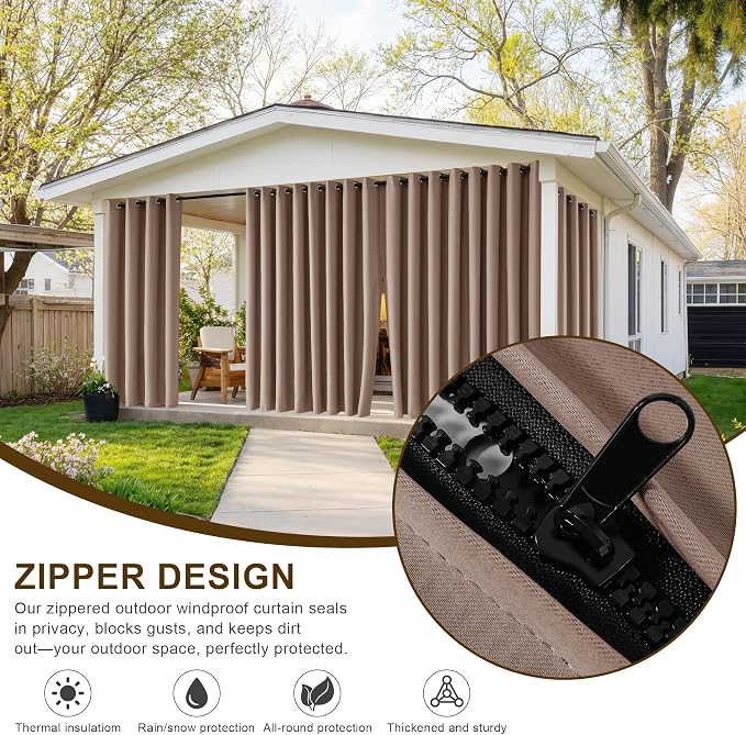 RYB HOME Fade-Resistant Extra Wide Outdoor Curtains - Image 2