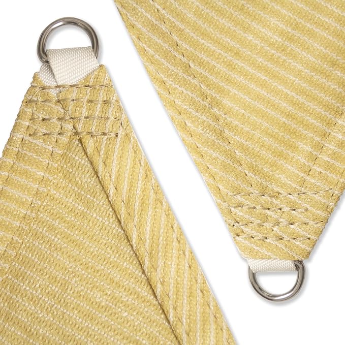 Amgo Custom Size 10' x 13' x 16.4' Beige Right Triangle Sun Shade Sail UPF50+ - Image 8