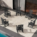 SERWALL HDPE Oversized Outdoor Rocking Chairs Set of 6, Patio Rocker, All by SERWALL