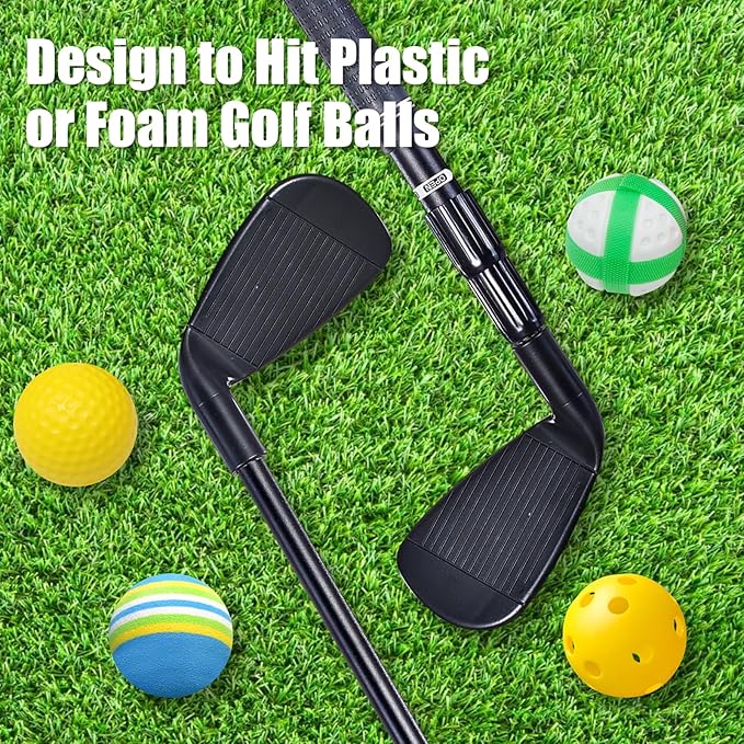 Plastic Golf Club Collapsible - Right Hand for Game & Travel, Golf Chiper Game Club for Junior, Adults Indoor Outdoor Golf Training Bucket Pong Velcro Games for Family, Hit Plastic Foam Balls -1PCS