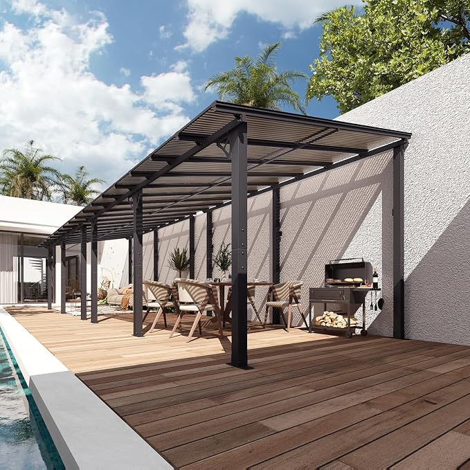 Aoxun 34’x10’ Gazebo with Aluminum Frame & Polycarbonate Panel, Outdoor Patio - Image 3