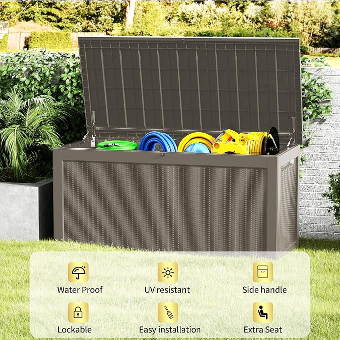 Outdoor Storage Box, 320 Gallon Waterproof Deck Box, Dual Gas-Spring Ultimate - Image 6