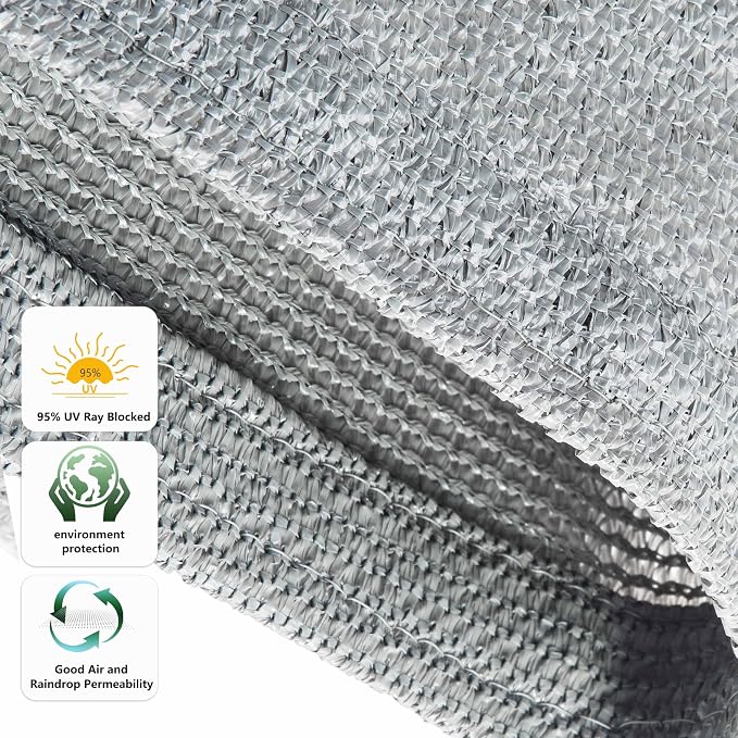 Tronssien Rectangle 12'x12' Sun Shade Sail, 95% UV Blockage Canopy Awning - Image 3