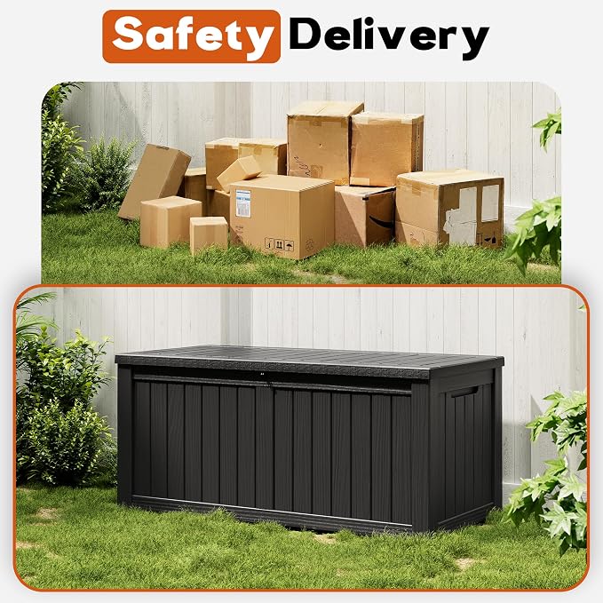 Outdoor Deck Storage Box, Resin Deck Boxes Indoor and outdoor, Waterproof - Image 5