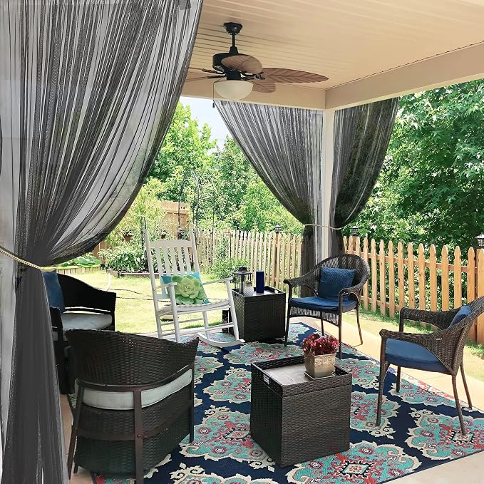 RYB HOME Mosquito Netting Outdoor Curtains by RYBHOME