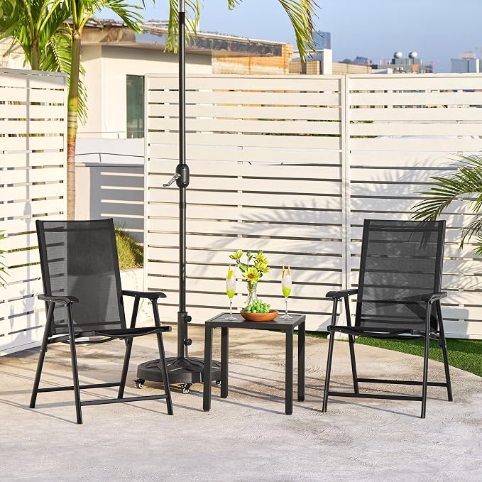 Yaheetech Patio Chairs Set of 2 Outdoor Foldable Dining Chairs, Comfortable - Image 9