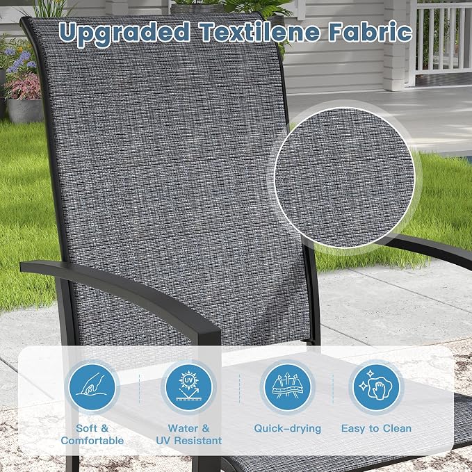 DIFY Patio Chairs Set of 2, Stackable Outdoor Dining Chairs - Image 6