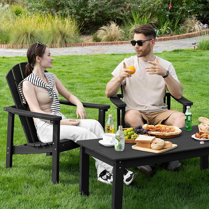 Compact Stackable Adirondack Chairs Set of 4, All-Weather - Image 2