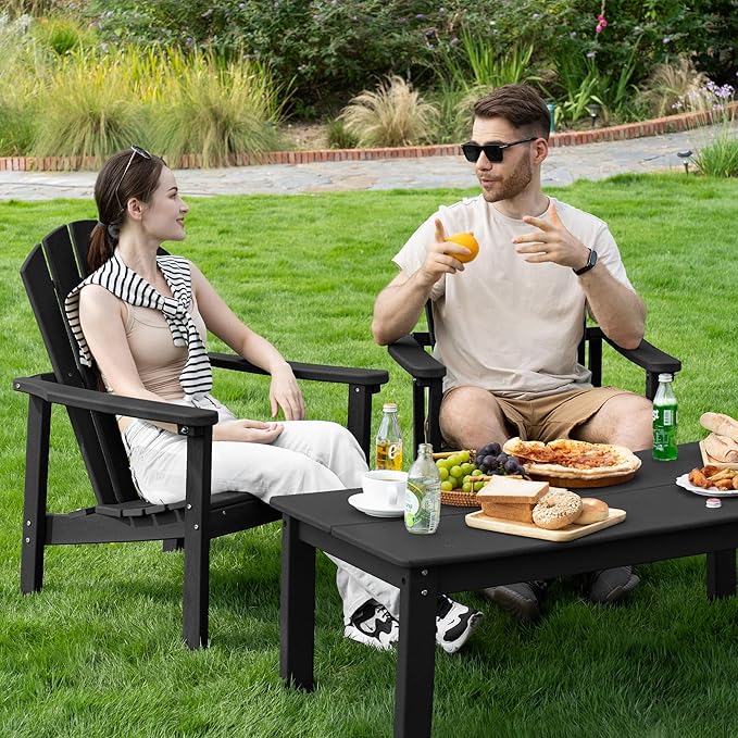 Compact Stackable Adirondack Chairs Set of 2, All-Weather - Image 2