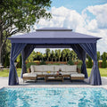 10'x12' Outdoor Gazebo, Metal Frame Heavy Duty Patio Canopy Tent Shelter by LAUSAINTHOME