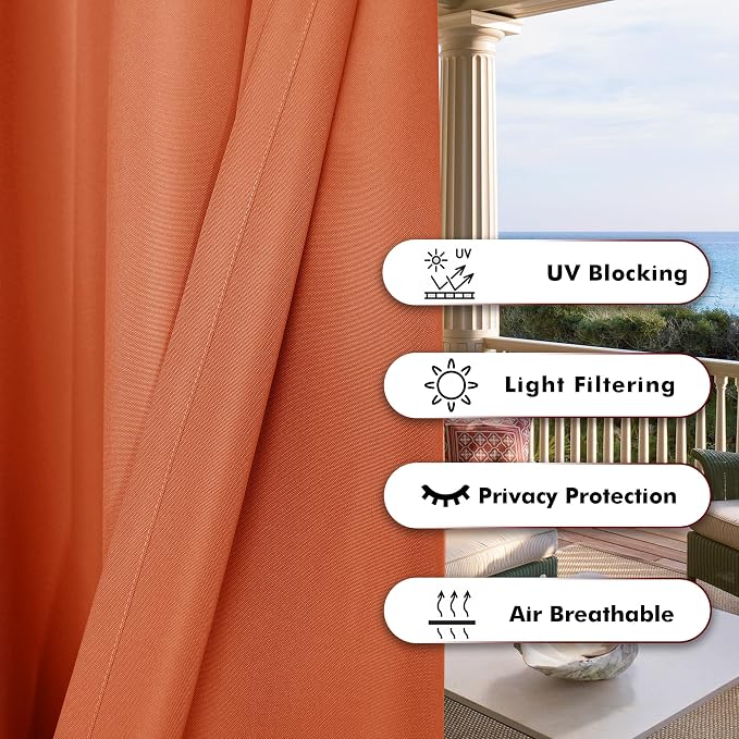 BONZER Extra Wide Waterproof Outdoor Curtains - Image 4