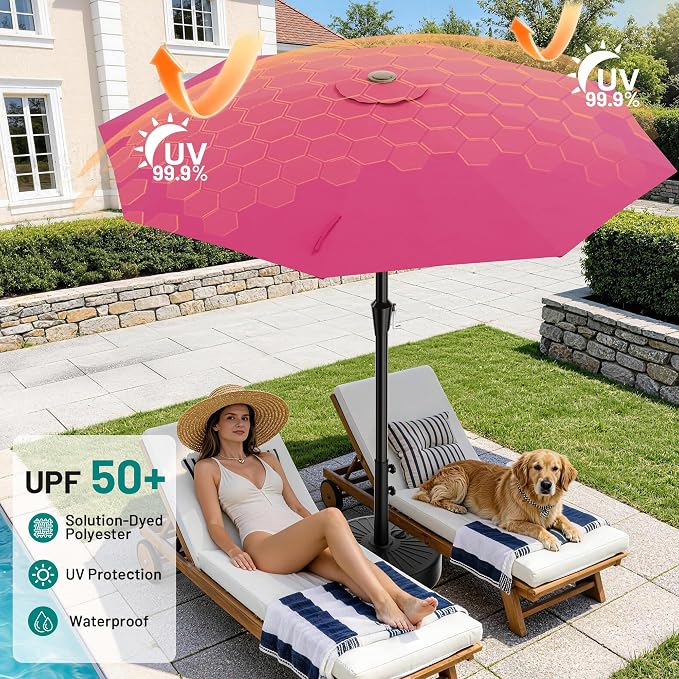 9 FT Patio Umbrella for Outdoor, Outdoor Table Umbrella - Image 4