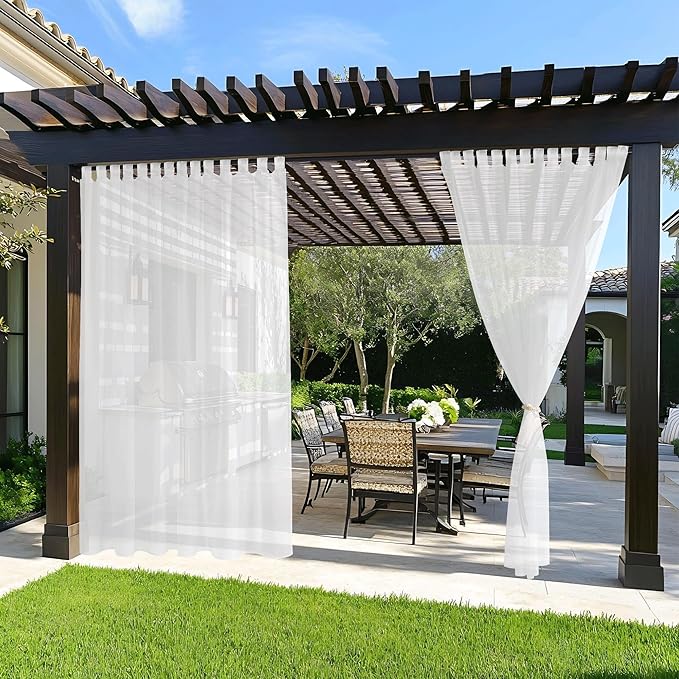 NICETOWN 2 Panels Outdoor Sheer Curtains by NICETOWN