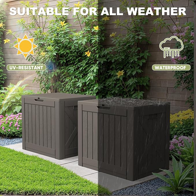 Greesum 40 Gallon Resin Deck Box, Outdoor Storage, Garden Tools, Pool Supplies - Image 6