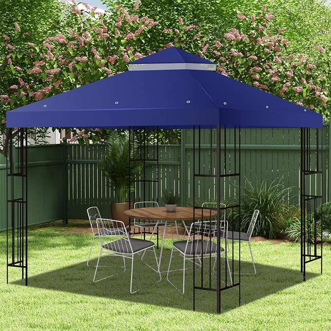 10x10 FT Gazebo Replacement Top, Canopy Replacement Cover Double Tiered - Image 6