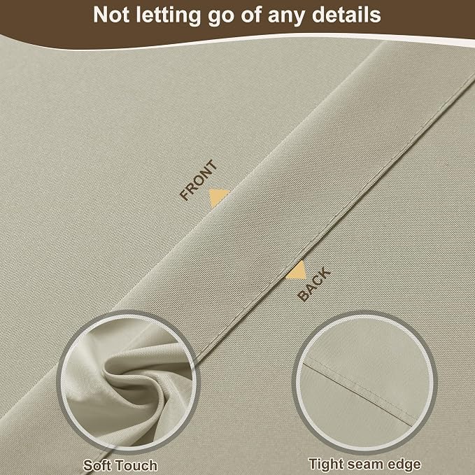 Outdoor Curtains for Patio Waterproof Rod Pocket 4 Pcs 54x95 Inch Taupe | - Image 5