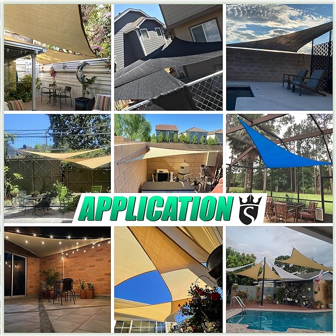 Royal Shade 8' x 12' x 14.4' Turquoise Triangle Sun Shade Sail Order to Make - Image 4