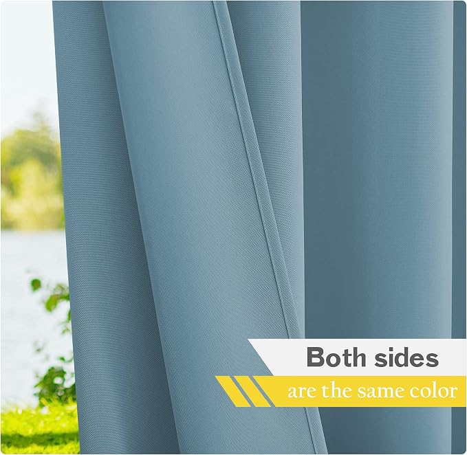 NICETOWN Canvas Outdoor Waterproof Patio Curtains 2 Pieces, Rustproof Grommets - Image 5