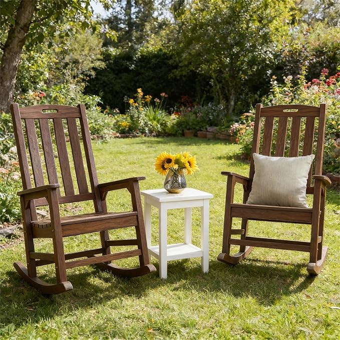 Outdoor Rocking Chair Set of 2, Oversized Porch Rocker | Weather Resistant - Image 2