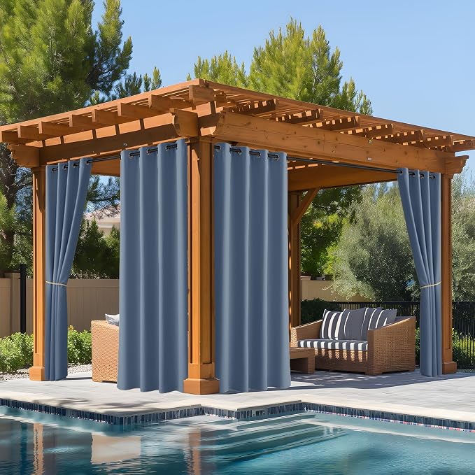 NICETOWN Fade Resistant Patio Curtains Outdoor Waterproof, Fade-Proof Curtains by NICETOWN