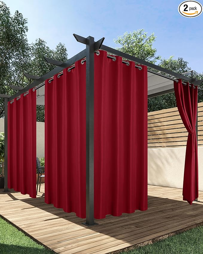 HolidayIdeas Red Outdoor Curtains by HolidayIdeas