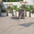EMMA + OLIVER Dark Brown Metal Indoor-Outdoor Stackable Chair | Poly Resin Seat by EMMAOLIVER
