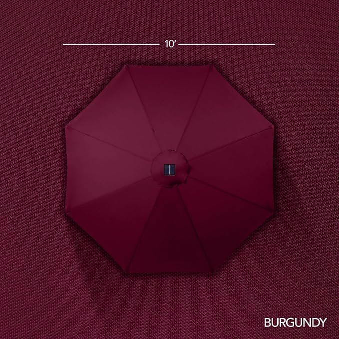 Best Choice Products 10ft Solar Market Patio Umbrella w/Woodgrain Pattern Pole - Image 9