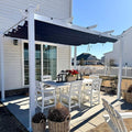 PURPLE LEAF Pergola 10' x 13' Outdoor White Retractable Canopy, Powder coat by PURPLELEAF
