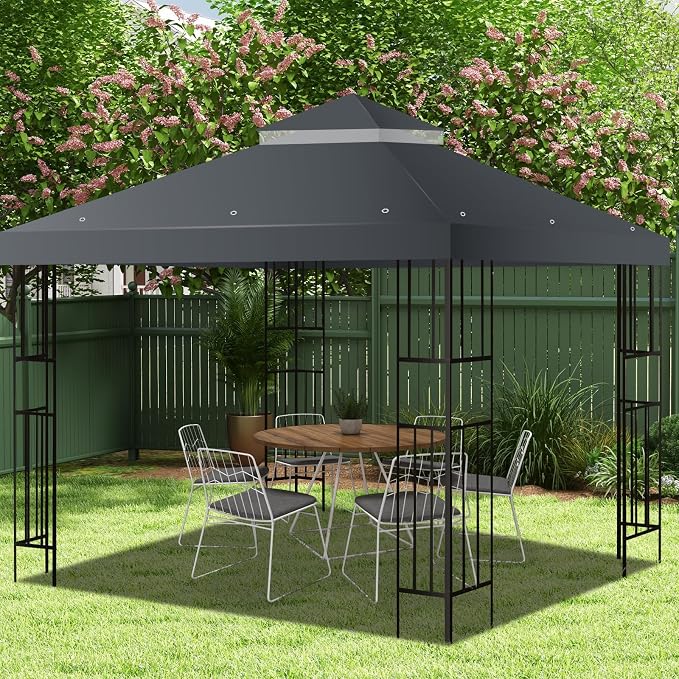 10x10 FT Gazebo Replacement Top, Canopy Replacement Cover Double Tiered - Image 6
