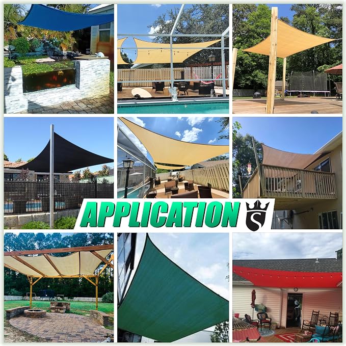 Royal Shade 6' x 7' Custom Size Brown Rectangle Sunshade Sail - Image 5