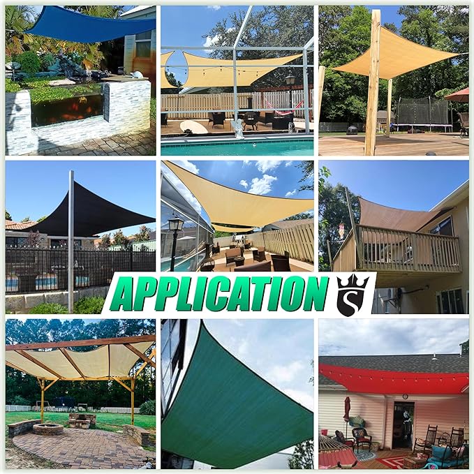 Royal Shade 10' x 14' Custom Size White Rectangle Sunshade Sail - Image 5