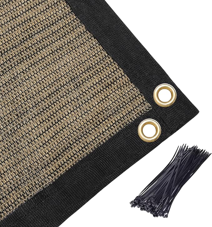 Amagenix 90% Shade Fabric 17'X 21' Mocha Sun Shade Cloth - Image 6